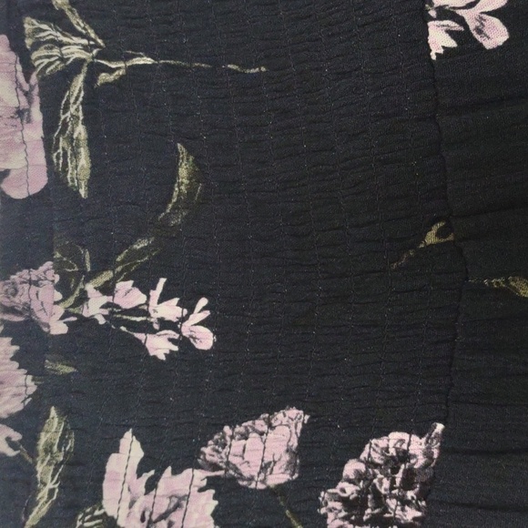 Three dots black and lilac crepe trousers, elastic waist, side pockets, size L - Picture 4 of 9